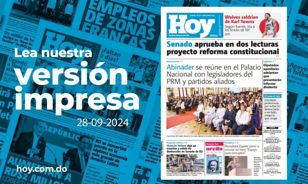 Edición impresa, sábado 28 de septiembre de 2024