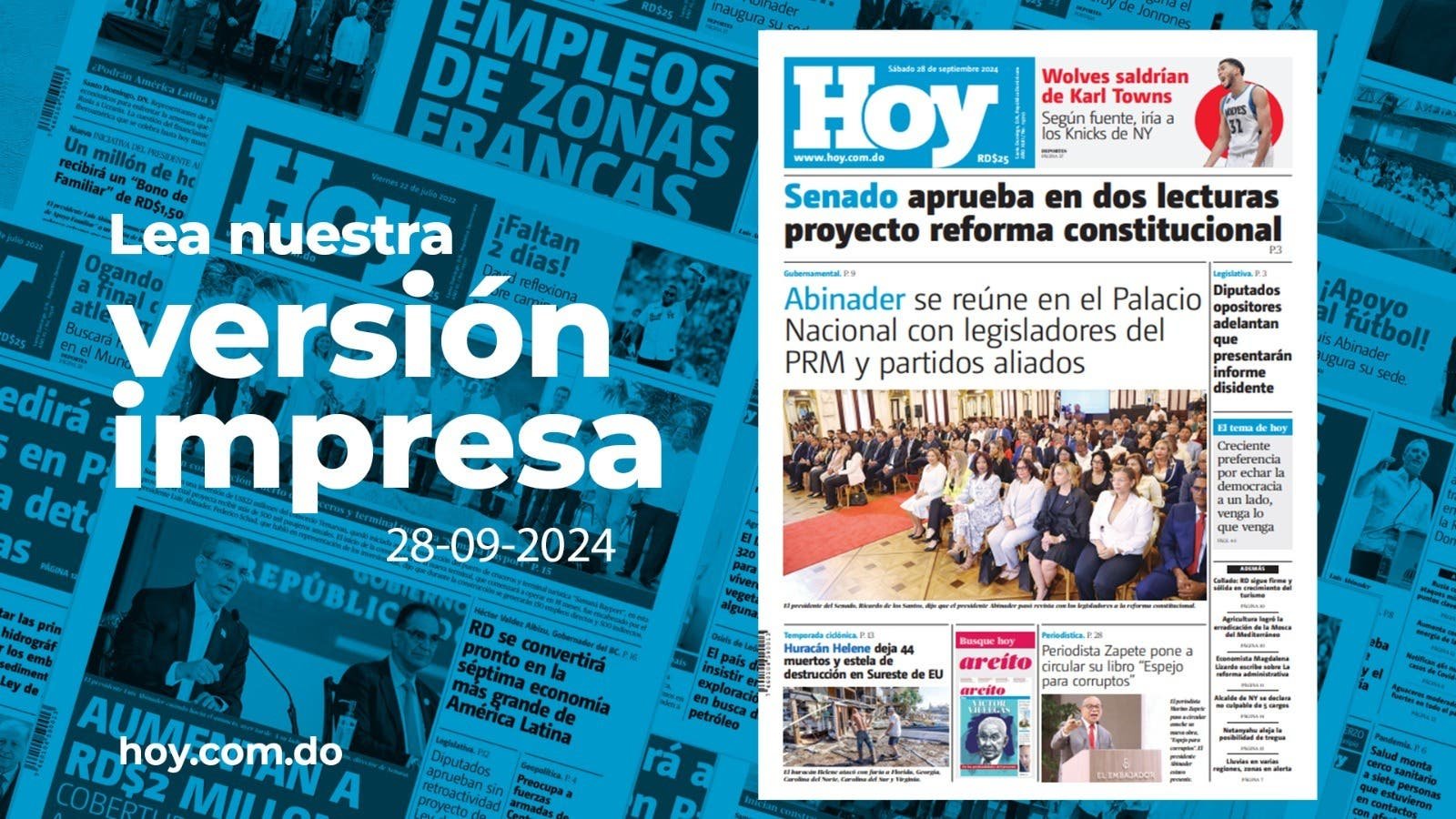 Edición impresa, sábado 28 de septiembre de 2024