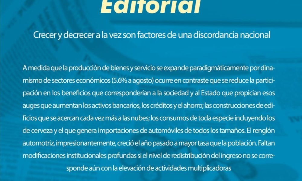Crecer y decrecer a la vez son factores de una discordancia nacional
